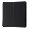 BG Evolve Matt Black 2 Way Double Edge to Edge Rocker Switch PCDMB42EB with 35mm Steel Back Box