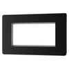 BG Screwless Matt Black Double 4 Gang Brush Cable Entry Wall Plate