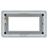 BG Screwless Matt Black Double 4 Gang Brush Cable Entry Wall Plate