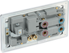 FPC70G Back - This 45A cooker control unit from British General includes a 13A socket for an additional appliance outlet and has flush LED indicators above the socket and switch.