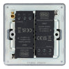 BG Screwless Matt Black 200W 2 Way Double Trailing Edge Dimmer Switch FFB82 with 35mm Steel Back Box
