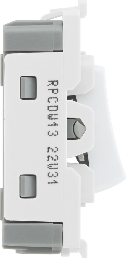 BG RPCDW13 Evolve Grid White 20A 20AX Intermediate 1 Pole Switch Module