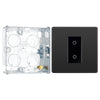BG Evolve Black Chrome Single Secondary Touch Dimmer Switch PCDBCTDS1B with 25mm Steel Back Box