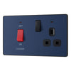 BG Evolve Matt Blue 45A Switch 13A Switched Socket Cooker Control Unit PCDDB70B with 35mm Steel Back Box