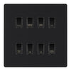 BG Evolve Matt Black Custom Appliance Grid Switch 8 Gang Screwless