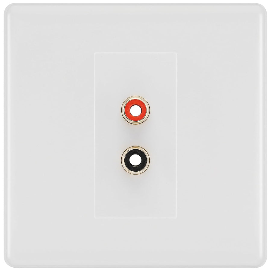 BG Nexus White Moulded Euro Module RCA X 2 Outlet NWMRCA2W