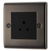 BG Nexus Black Nickel 2A Unswitched Round Pin Socket and 25mm Steel Back Box