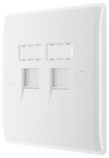 BG 8RJ45/2 Moulded Round Edge | White | RJ45 Double Data Outlet Socket (Screw)