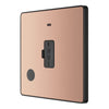 BG Evolve Polished Copper 13A Flex Outlet Neon and Unswitched Fused Connection Unit PCDCP54B with 35mm Steel Back Box