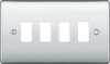 BG RNPC4 Nexus Grid Polished Chrome 4 Module Front Plate
