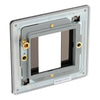 BG Flatplate Screwless Black Nickel 20AX 2 Way Emergency Lighting Test Key Switch - Key Included - White Insert