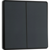 BG Evolve Matt Grey 2 Gang 2-Way 20A Edge to Edge Rocker Light Switch | PCDMG42EB