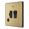BG Evolve Satin Brass 13A Flex Outlet Neon Switched Fused Connection Unit PCDSB52B with 25mm Steel Back Box