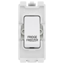 BG Evolve White RRFFPCDW 20A DP Appliance Grid Switch Labelled Fridge Freezer