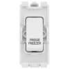 BG Evolve White RRFFPCDW 20A DP Appliance Grid Switch Labelled Fridge Freezer