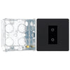BG Evolve Matt Black Single Master Touch Dimmer Switch PCDMBTDM1B with 35mm Steel Back Box