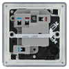 BG Screwless Matt Black 13A Switched Spur + Neon FFB52 with 35mm Steel Back Box