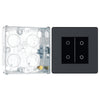 BG Evolve Matt Grey 2 Gang 200W Trailing Edge Secondary Touch Dimmer PCDMGTDS2B with 25mm Steel Back Box