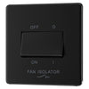 BG Screwless Matt Black 1 Gang 10A 3 Pole Fan Isolator Switch FFB15 with 35mm Steel Back Box