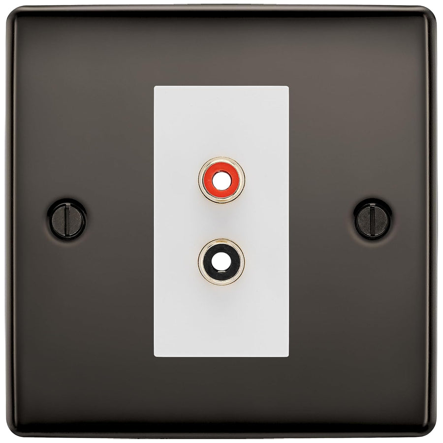 BG Nexus Black Nickel Euro Module RCA X 2 Outlet NBNRCA2W