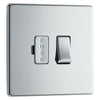 BG Screwless Polished Chrome 13A Switched Spur FPC50 with 25mm Steel Back Box