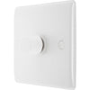 BG 881 Moulded Round Edge | White | 1 Gang 200W 2 Way Trailing Edge Dimmer Switch