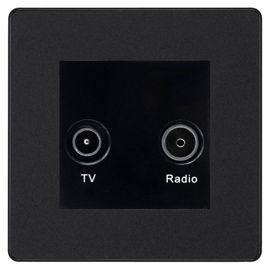 BG Evolve Matt Black TV & FM Socket PCDMBTVFMB