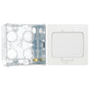 BG Evolve Pearlescent White 10A Triple Pole Fan Isolator Switch PCDCL15W with 35mm Steel Back Box