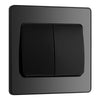 BG Evolve Black Chrome 2G Wide Rocker Light Switch PCDBC42WB with 25mm Steel Back Box