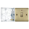 BG Nexus Antique Brass 20A Double Pole Neon Switch NAB31 with 25mm Steel Back Box