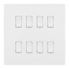 BG Evolve Pearlescent White 8 Gang Custom Grid Light Switch