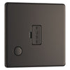 BG Screwless Black Nickel 13A Flex Unswitched Fused Connection Unit FBN55 with 25mm Steel Back Box