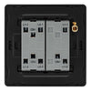 BG Evolve Matt Blue 2 Way Triple Edge to Edge Rocker Switch PCDDB43EB with 25mm Steel Back Box