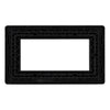 BG Evolve Matt Grey Double 4 Gang Brush Cable Entry Wall Plate Black