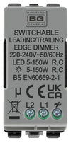 BG RPCDBDLT Evolve Grid Black 200W 2 Way Intelligent Trailing-Edge LED Push Rotary Dimmer Module
