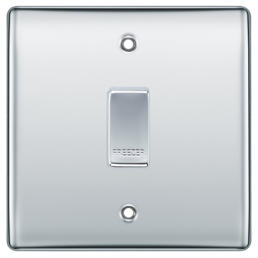 BG Polished Chrome 1 Gang Engraved Custom Labelled Appliance Grid Switch