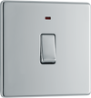 FPC31 Front - This Screwless Flat plate polished chrome finish 20A double pole switch with indicator from British General has been designed for the connection of refrigerators, water heaters, central heating boilers and many other fixed appliances.