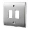 BG Nexus GNBS2 Grid Brushed Steel 2 Gang Front Plate