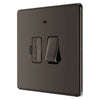 BG Screwless Black Nickel 13A Switched Spur + Neon FBN52 with 25mm Steel Back Box