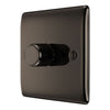 BG Nexus Metal Black Nickel 200W 2 Way Single Trailing Edge Dimmer Switch NBN81 with 35mm Steel Back Box