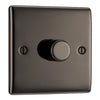 BG Nexus Black Nickel 200W 2 Way Trailing Edge Single Dimmer Switch NBN81 and 25mm Steel Back Box
