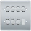 BG Polished Chrome 7 Gang Trailing Edge LED Dimmer Light Switch 2 Way Custom Switch