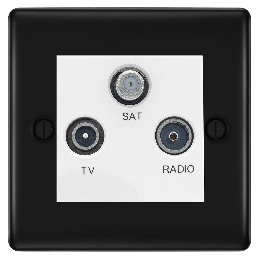 BG Nexus Metal Matt Black TV/FM/SAT Socket NFB67W