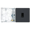 BG Evolve Matt Grey 10AX 1 Way Press Switch PCDMG14B with 25mm Steel Back Box