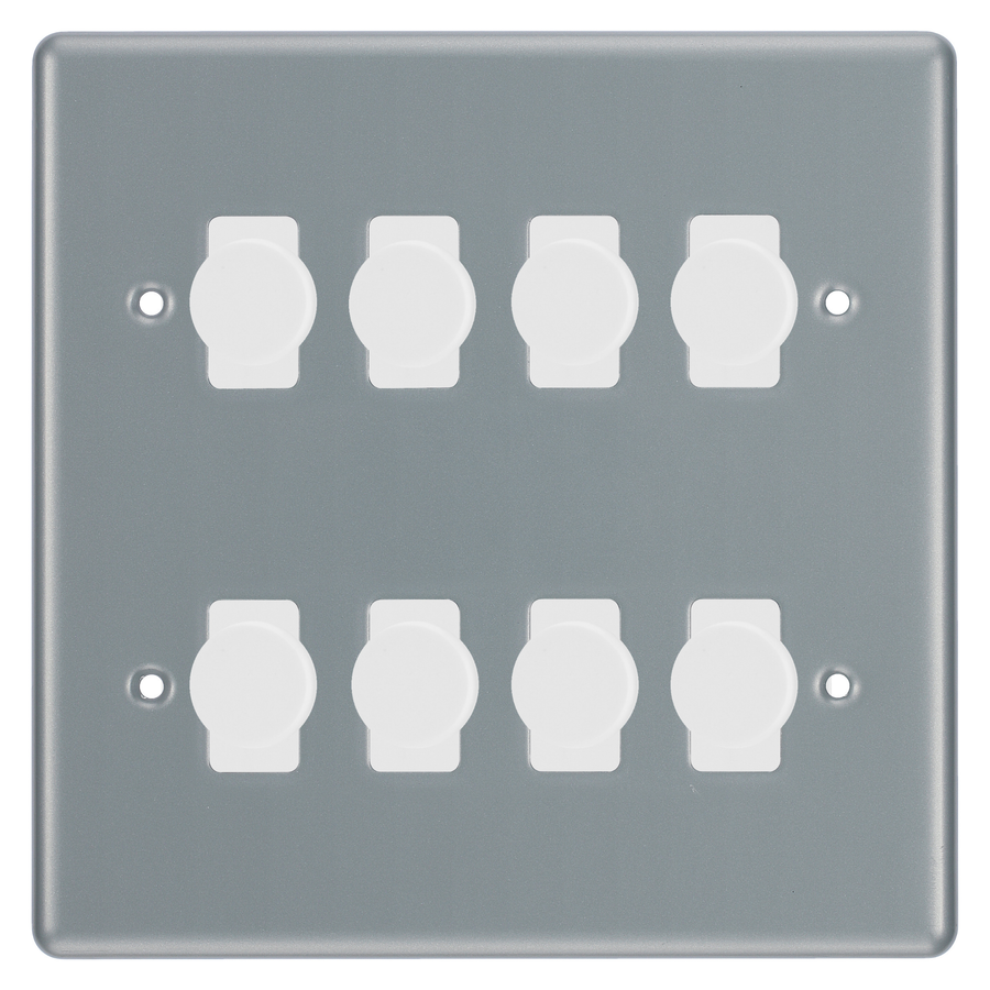 BG Metal Clad 8 Gang Light Switch 8x LED Dimmer Custom Switch