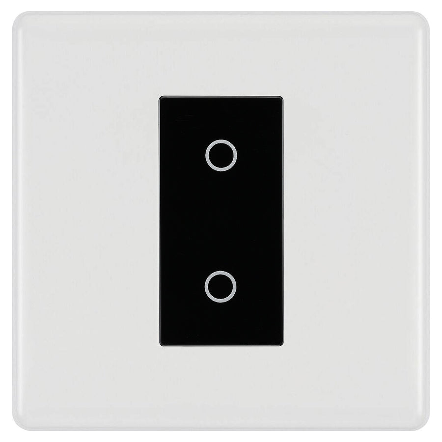 BG Nexus White Moulded Single Master Touch Dimmer Switch - Black Insert