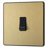 BG Evolve Satin Brass 10AX 1 Way Press Switch PCDSB14B with 35mm Steel Back Box