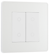 BG PCDCLTDS2W Pearlescent White Evolve 2 Gang 200W Trailing Edge Secondary Touch Dimmer - White Insert