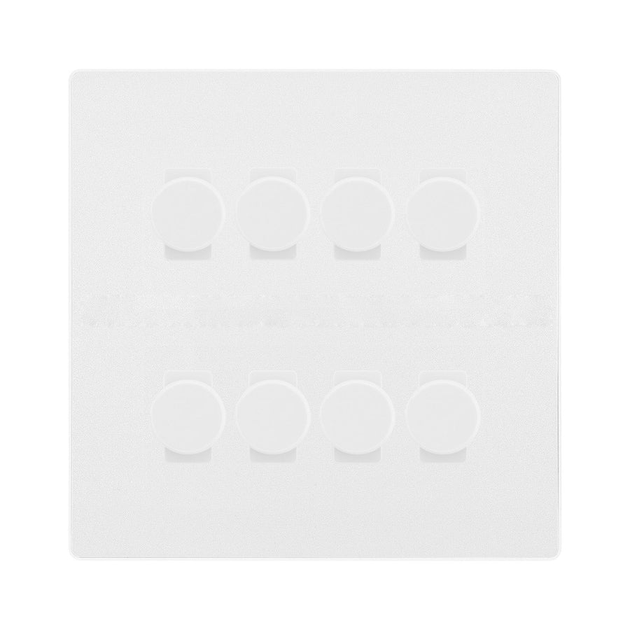 BG Evolve Pearlescent White 8 Gang Trailing Edge LED Dimmer Light Switch 2 Way Custom Switch