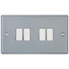 BG MC544 Metal Clad 20A 16AX 2 Way Quadruple Light Switch